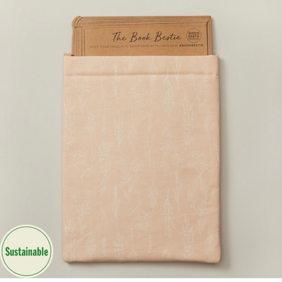 2/$40 or $20/each BOOK BESTIE BOOK SLEEVE, PINK WILDFLOWER & Black - Picture 2 of 5